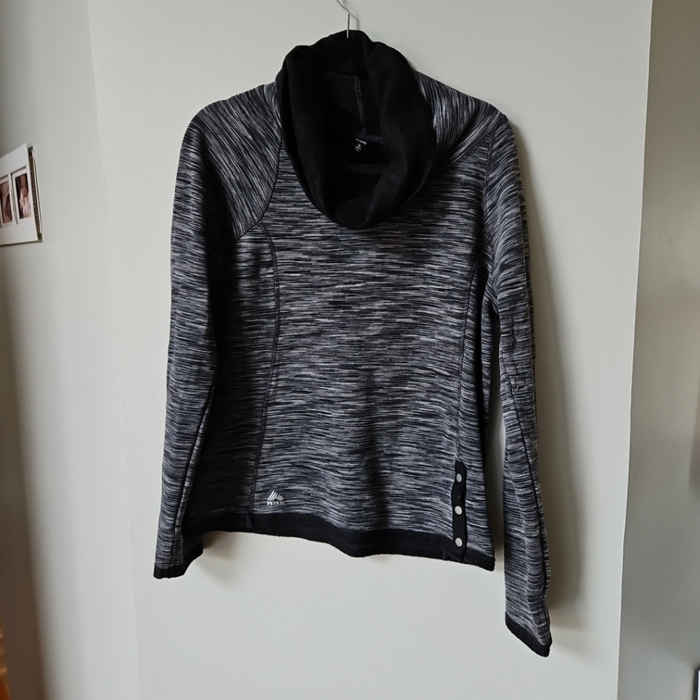 RBX Womens Warm Basr Layer Fleece Turtleneck Pullover Winter Ski Run Grey XL